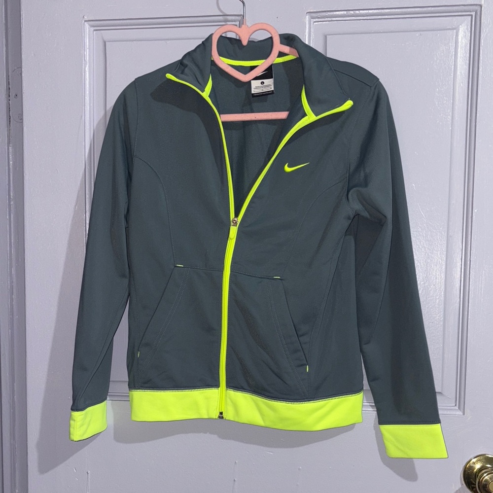 Kids Nike Charcoal and Neon Yellow Jacket